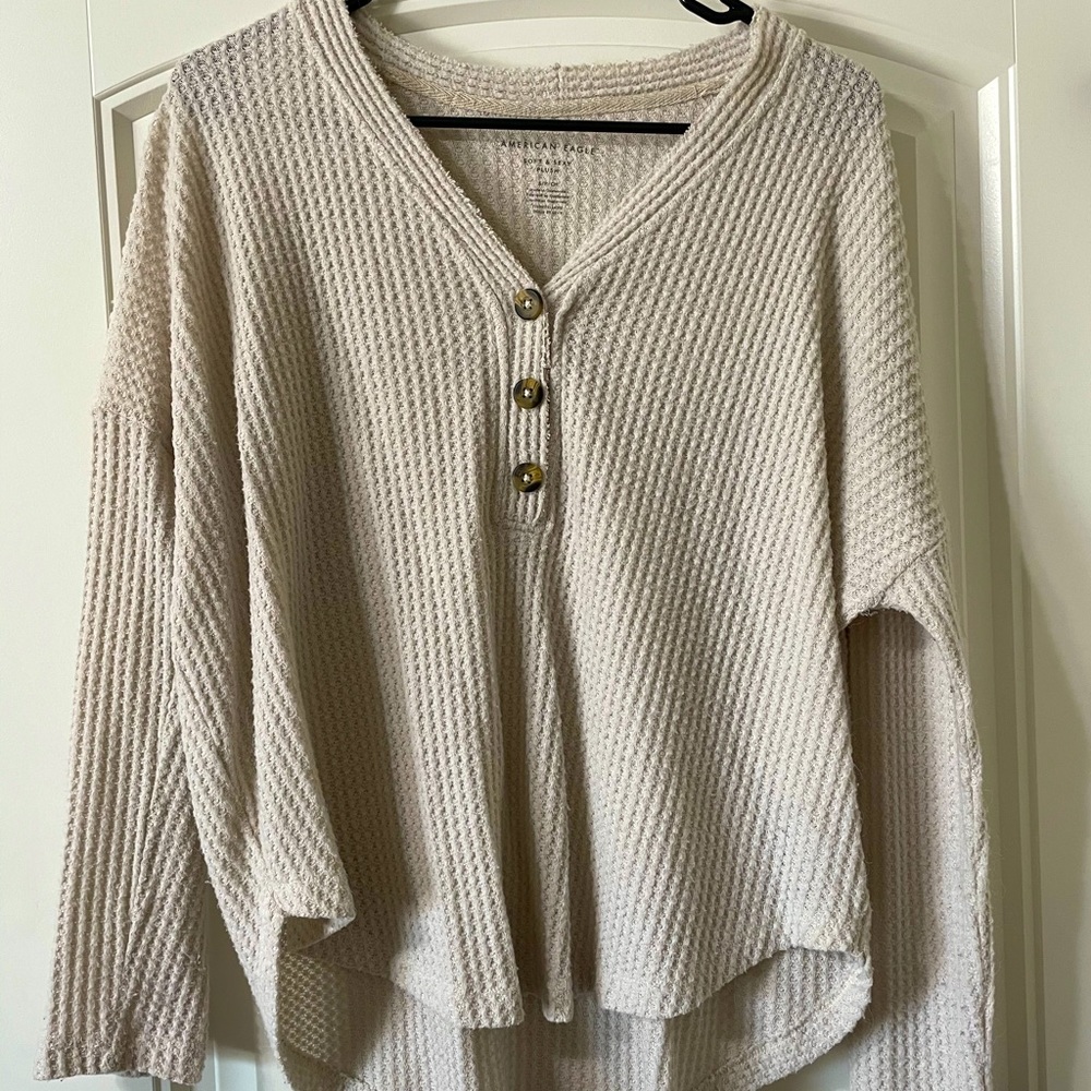 Waffle knit sweater
